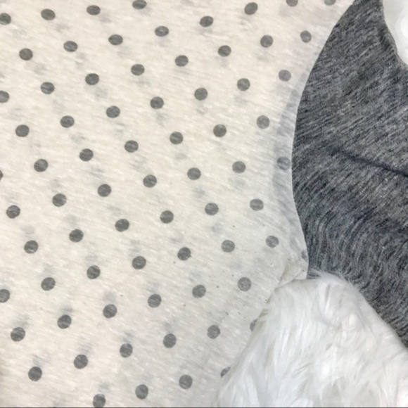 J. Crew Gray/white Small Polka Dot Baseball Tee - Picture 3 of 7